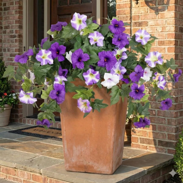 artificial petunias for outdoors detail